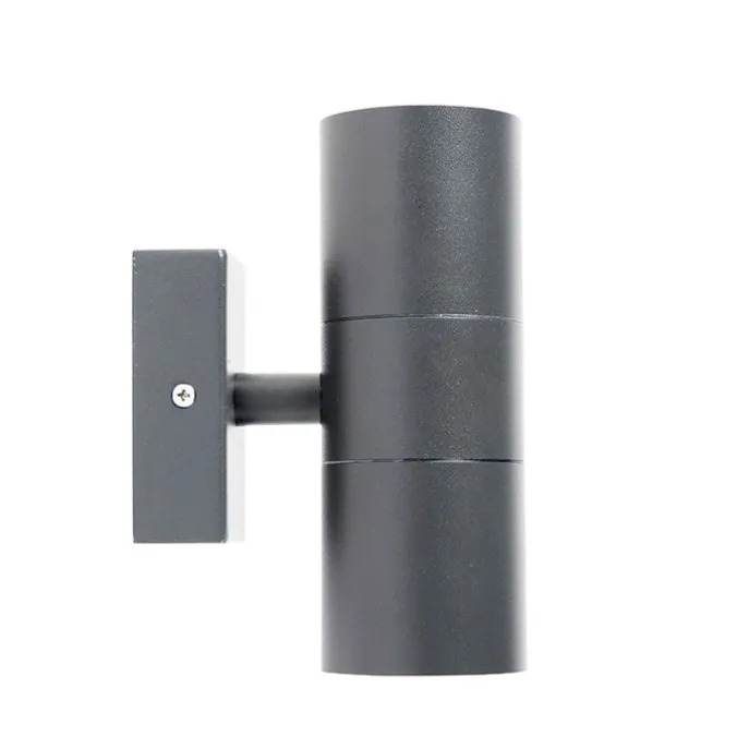 Buitenwandlamp donkergrijs 2-lichts IP44 - Duo