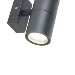 Buitenwandlamp donkergrijs 2-lichts IP44 - Duo