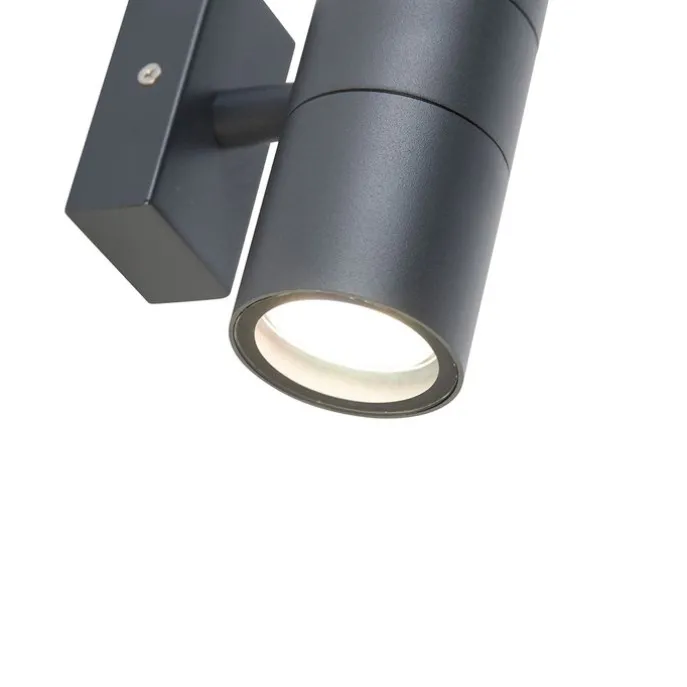 Buitenwandlamp donkergrijs 2-lichts IP44 - Duo