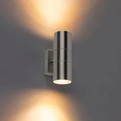 Buitenwandlamp staal 2-lichts IP44- Duo