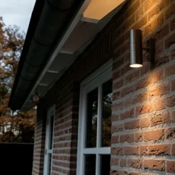 Buitenwandlamp staal 2-lichts IP44- Duo