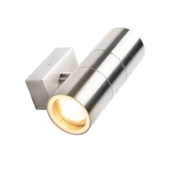 Buitenwandlamp staal 2-lichts IP44- Duo