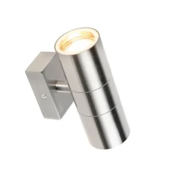 Buitenwandlamp staal 2-lichts IP44- Duo
