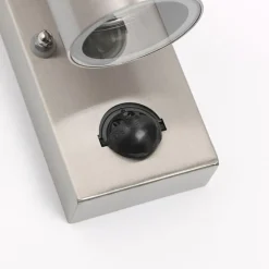 Buitenwandlamp staal 2-lichts IP44 met bewegingssensor - Duo