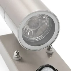 Buitenwandlamp staal 2-lichts IP44 met bewegingssensor - Duo
