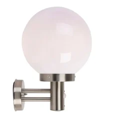 Buitenwandlamp staal RVS IP44 met bewegingsmelder - Sfera