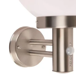 Buitenwandlamp staal RVS IP44 met bewegingsmelder - Sfera