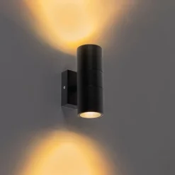 Buitenwandlamp zwart 2-lichts IP44 - Duo