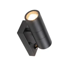 Buitenwandlamp zwart 2-lichts met bewegingssensor IP44 - Duo