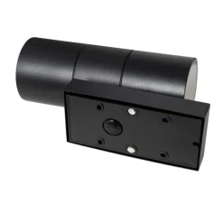 Buitenwandlamp zwart 2-lichts AR70 met bewegingssensor - Duo