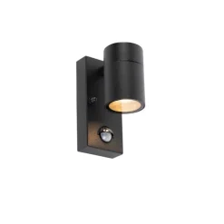 Buitenwandlamp zwart met bewegingssensor IP44 - Solo