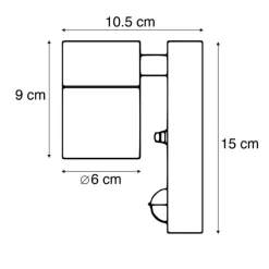 Buitenwandlamp zwart met bewegingssensor IP44 - Solo