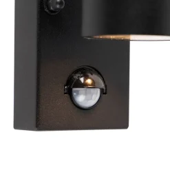 Buitenwandlamp zwart met bewegingssensor IP44 - Solo