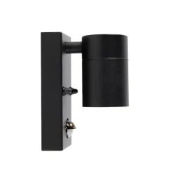 Buitenwandlamp zwart met bewegingssensor IP44 - Solo