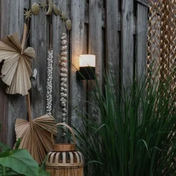 Buitenwandlamp zwart met opaal witte kap IP44 - Denmark