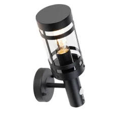 Buitenwandlamp zwart met bewegingssensor IP44 - Gleam