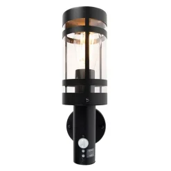 Buitenwandlamp zwart met bewegingssensor IP44 - Gleam