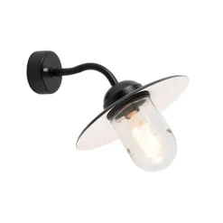 Buitenwandlamp zwart met glas IP44 - Munich