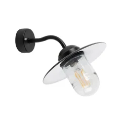 Buitenwandlamp zwart met glas IP44 - Munich