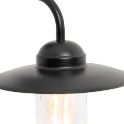 Buitenwandlamp zwart met glas IP44 - Munich