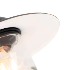 Buitenwandlamp zwart met glas IP44 - Munich