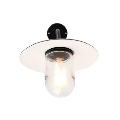 Buitenwandlamp zwart met glas IP44 - Munich