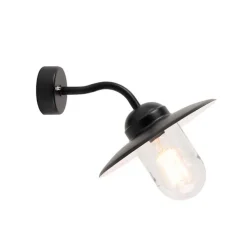 Buitenwandlamp zwart met glas IP44 - Munich