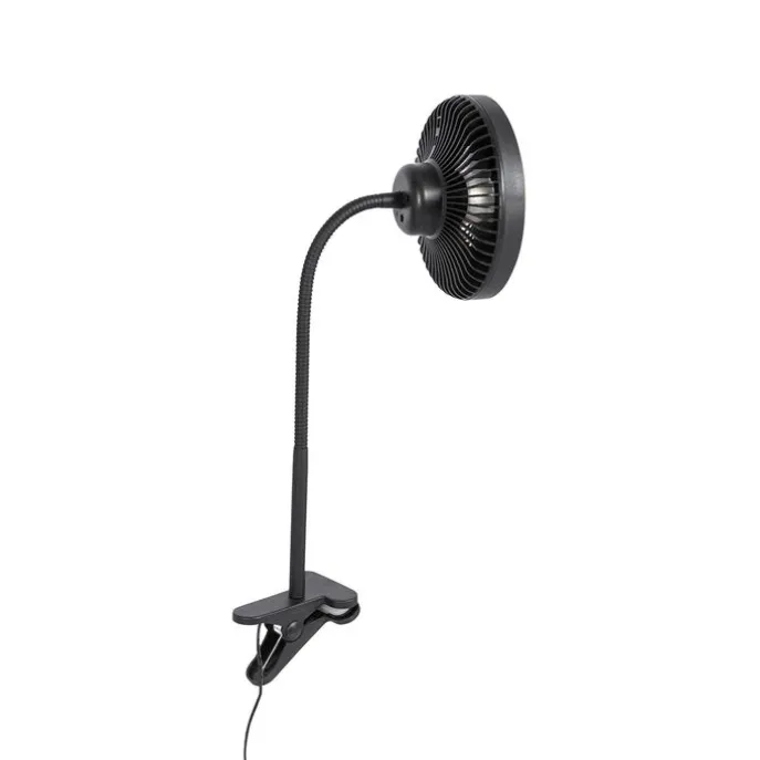 Bureauventilator zwart incl. LED 2700K - Dores