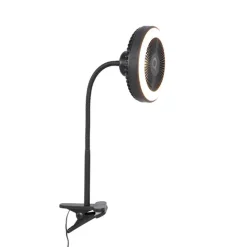 Bureauventilator zwart incl. LED 2700K - Dores