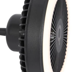 Bureauventilator zwart incl. LED 2700K - Dores