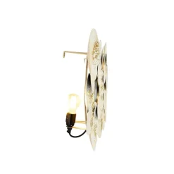 Decorateive oosterse wandlamp goud met wit 2-lichts - Hikina
