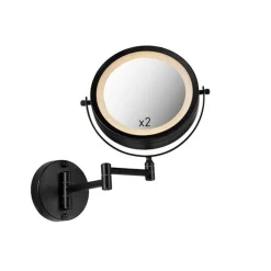 Design badkamerspiegel zwart incl. LED verstelbaar IP44 - Vicino