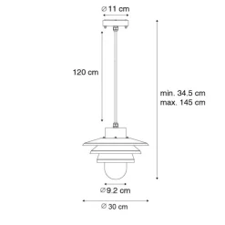 Design buiten hanglamp zwart IP44 - Morty