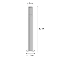 Design buiten paaltje zwart 80 cm IP44 - Boris