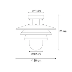 Design buiten plafondlamp zwart IP44 - Morty