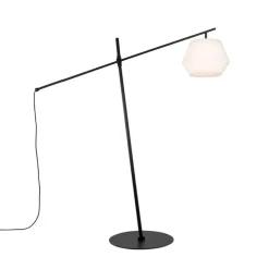 Design buiten vloerlamp zwart met witte kap IP44 - Robbert