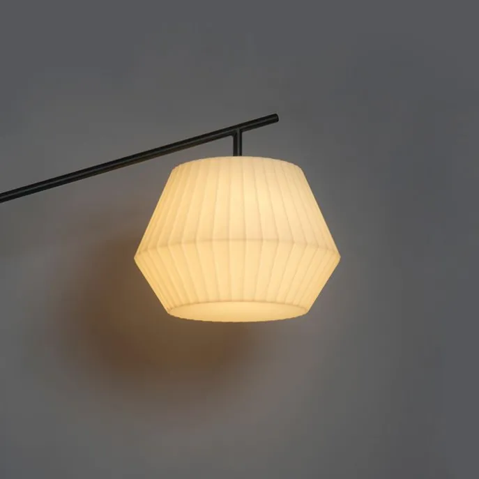 Design buiten vloerlamp zwart met witte kap IP44 - Robbert
