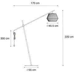 Design buiten vloerlamp zwart met witte kap IP44 - Robbert