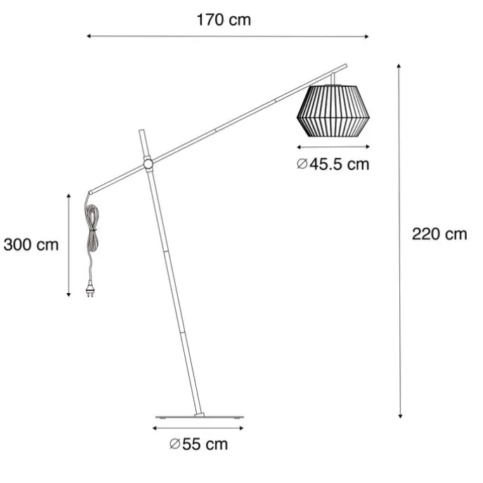 Design buiten vloerlamp zwart met witte kap IP44 - Robbert