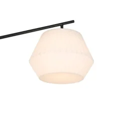 Design buiten vloerlamp zwart met witte kap IP44 - Robbert