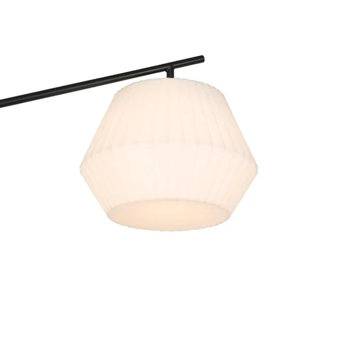 Design buiten vloerlamp zwart met witte kap IP44 - Robbert
