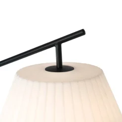 Design buiten vloerlamp zwart met witte kap IP44 - Robbert