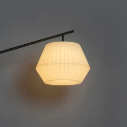 Design buiten vloerlamp zwart met witte kap IP44 - Robbert