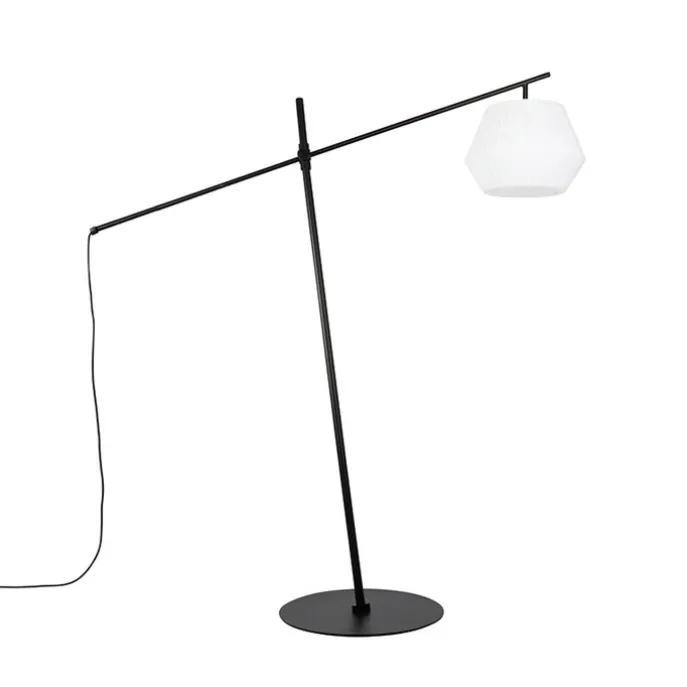 Design buiten vloerlamp zwart met witte kap IP44 - Robbert