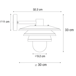 Design buiten wandlamp zwart IP44 - Morty