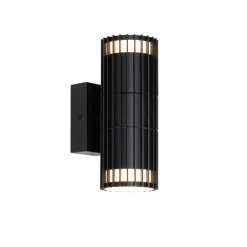Design buiten wandlamp zwart 2-lichts IP44 - Boris