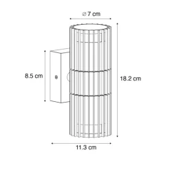 Design buiten wandlamp zwart 2-lichts IP44 - Boris