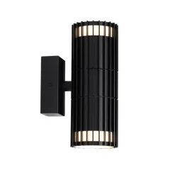 Design buiten wandlamp zwart 2-lichts IP44 - Boris