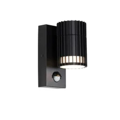 Design buiten wandlamp zwart met bewegingssensor IP44 - Boris