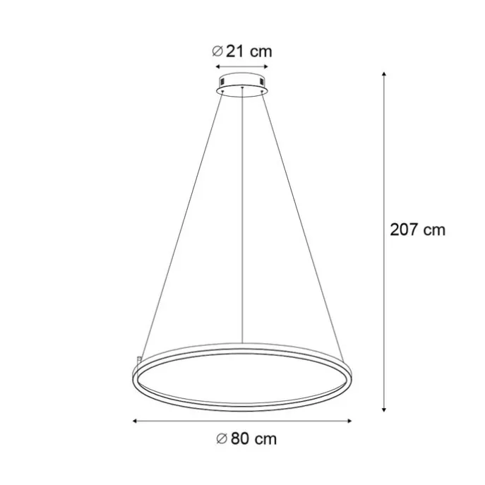 Design hanglamp beige 80cm incl. LED 3-staps dimbaar - Girello